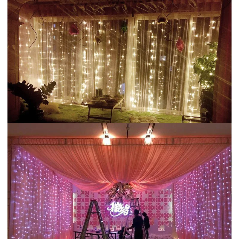 2x2m 3x3m 300 lights LED curtain lights LED, 220-240V, Christmas lights holiday lights photo lights wedding lights (2)