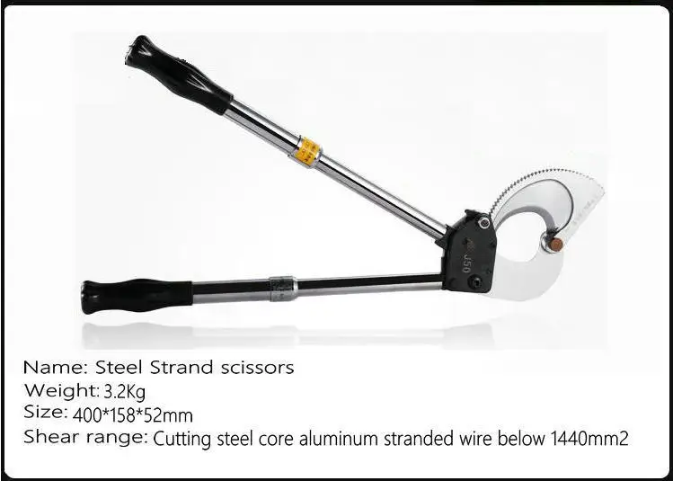 Портативный, стальной проволоки гидравлические ножницы Пожарная служба сдвига кабельный зажим 1440mm2 стальным сердечником алюминиевый strand