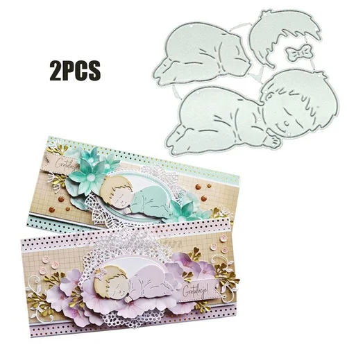 

2PCS/SET Cute Envelope Metal Cutting Dies Baby Diy Scrapbook Photo Album Decorative Embossing Dies Paper Card Maker