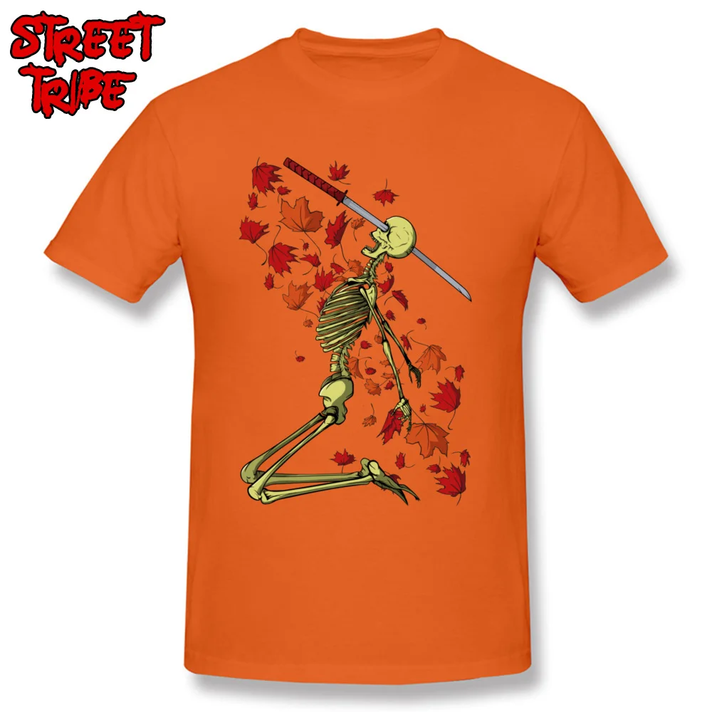 Autumn Fallen Thanksgiving Day Cotton Fabric O Neck Tops Shirts Short Sleeve Casual T-Shirt On Sale Custom Tshirts Autumn Fallen orange