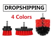 3 шт./компл. Пластик электрические насадка в виде щетки комплект круглая щетка для очистки для ковров Стекло автомобильных шин нейлон Щетки скруббер дрель набор инструментов