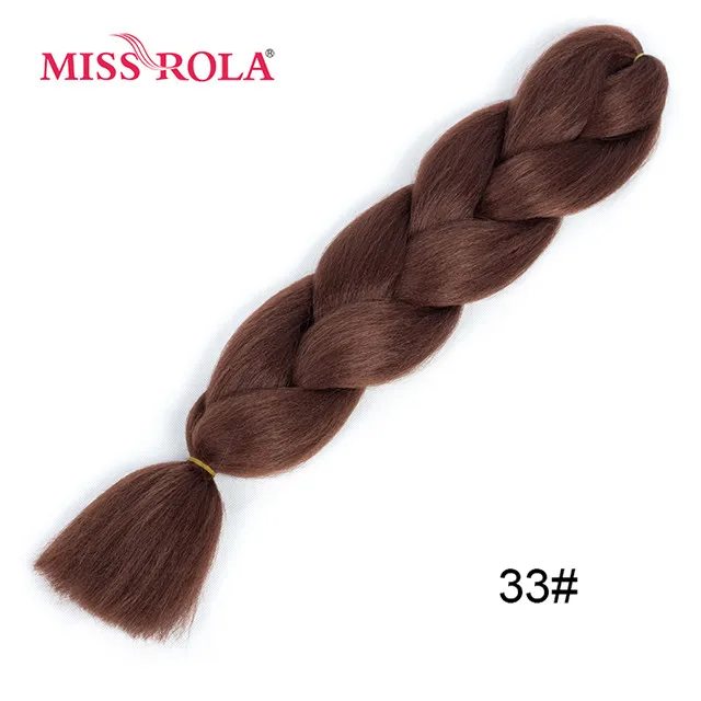 Miss Rola, 24 дюйма, крупное плетение, синтетические волосы для наращивания, 100 г, высокотемпературное волокно, Омбре, тон, вязание крючком, плетение волос 89 цветов - Цвет: NC/4HL