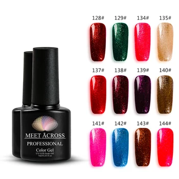 

Meet Across Shimmer Neon Nail Gel Polish 7ML Chameleon Holographic Glitter UV Gel Varnish Semi Permanent Rainbow UV Soak Off Gel
