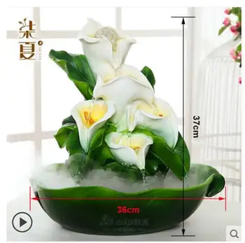 

Green lotus Living room fountain water Furnishing home upholstery creative landing gifts shop to attract money