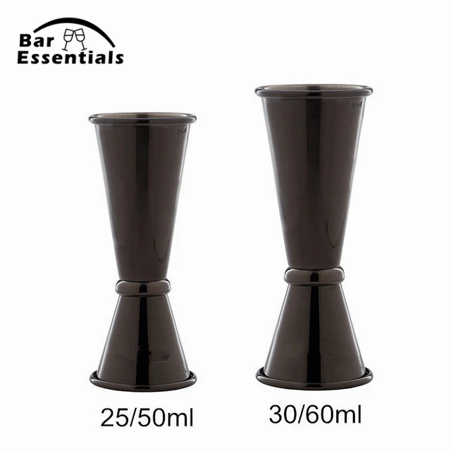 

Stainless Steel Japanese Style Gunmetal Black Plated Jigger Bar Measuring Cup