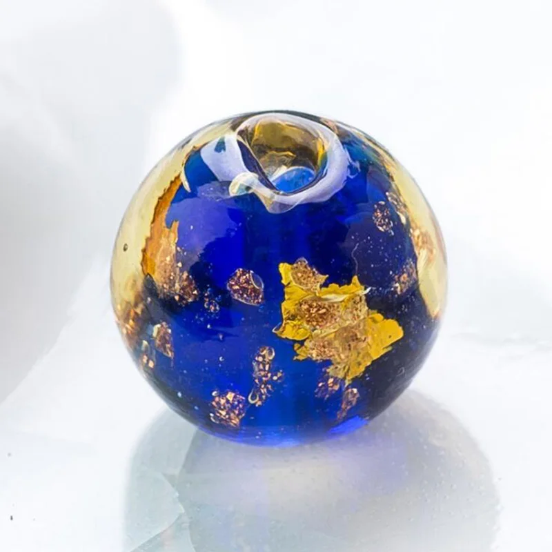 

10pcs Gold Sand Lampwork Murano Glass Galaxy Earth Charms Bead Fit European Bracelet Necklace For Women DIY Christmas Jewelry