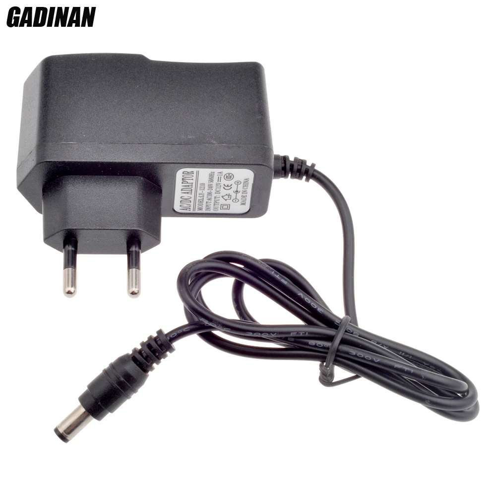

GADINAN EU AU UK US Plug Type 12V 1A 5.5mm x 2.1mm Power Supply AC 100-240V To DC Adapter Plug For CCTV Camera / IP Camera