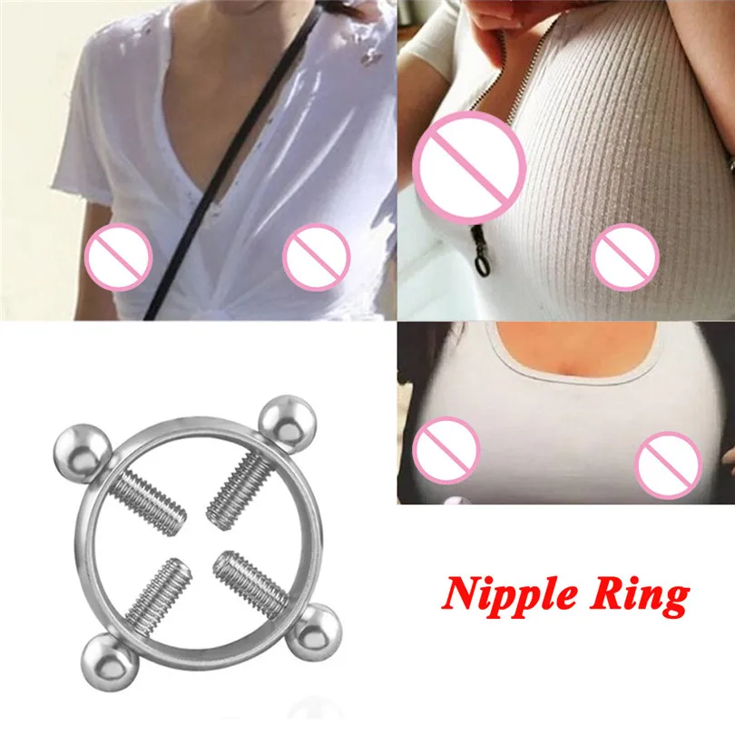 

1 PC Tension Adjustable Round Nipple Ring Nickel-free Sex Foreplay Steel Folder Adjustable Clip Nipple Clip Adult Kit #F
