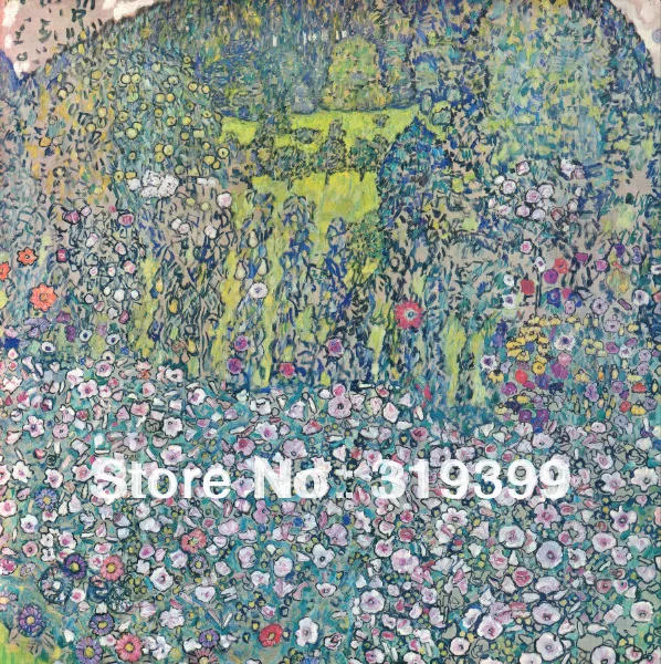 

Oil Painting reproduction on Linen Canvas,Horticultural Landscape with hilltop by Gustav Klimt,Free fast ship,Handmade,MQ