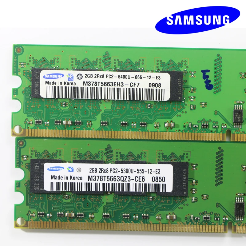 Модуль памяти для настольного ПК Samsung оперативная память DDR2 800 667 МГц PC2 6400U 1 Гб 2 4