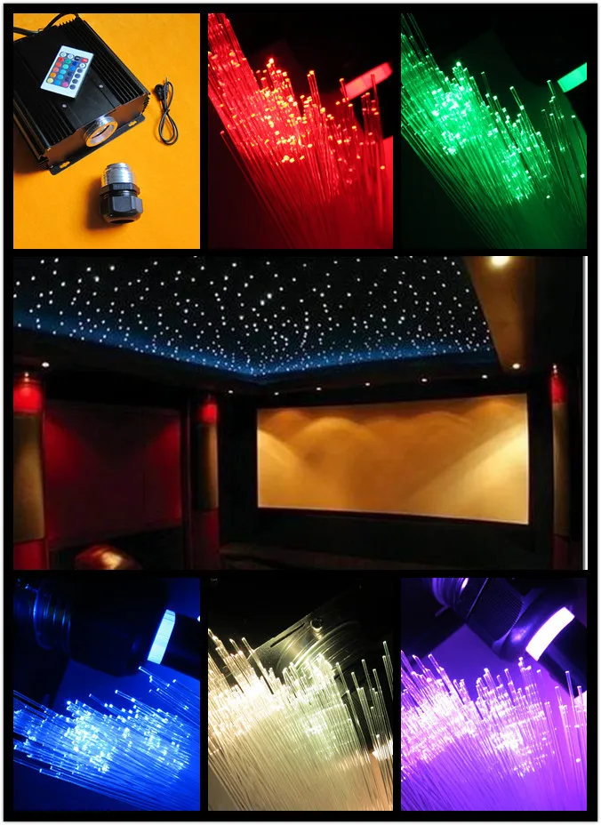 

45w LED optic fiber star ceiling kit, 1200 pcs PMMA fiber with 3 different size of fiber,with IR 24 key touch remote