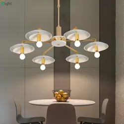 Современные золотые металлические светодиодные люстры, вращающаяся светодиодная подвесная люстра для гостиной, подвесной светильник для