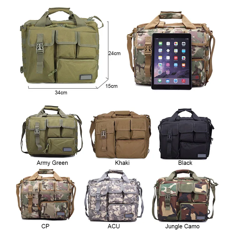15” Molle Military Laptop Bag Tactical Computer Backpack Messenger Fanny Belt Shouder Bags Camping Outdoor Sports Pack XA672WA
