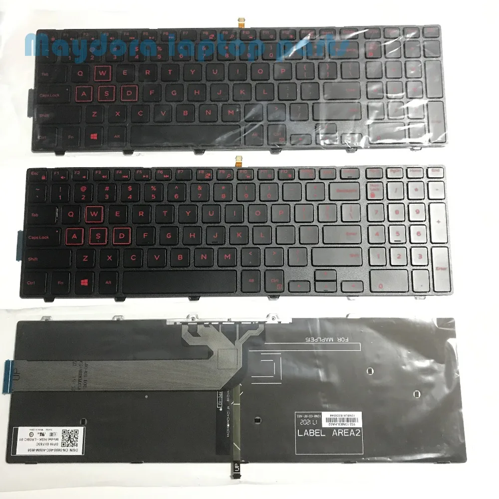 Для Dell Inspiron 15 5551 5552 5555 5558 5559 игровая 15 7559 7558 7552 7553 5577 раскладка клавиатуры США с красной подсветкой клавиатуры