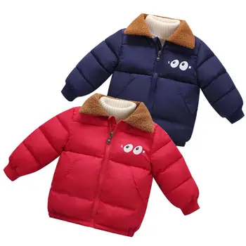 

INS hot Baby boys and girls winter coat 1-7 years old Cartoon eyes velvet padded coat warm windbreaker Hand stuffed cotton coat