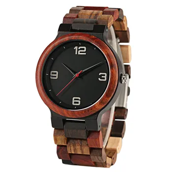 

Handmade Red Maple Wooden Watch Men Minimalism Mix Colorful Wood Band Fashion Casual Quartz Watches Male Gifts 2018 New Arrival