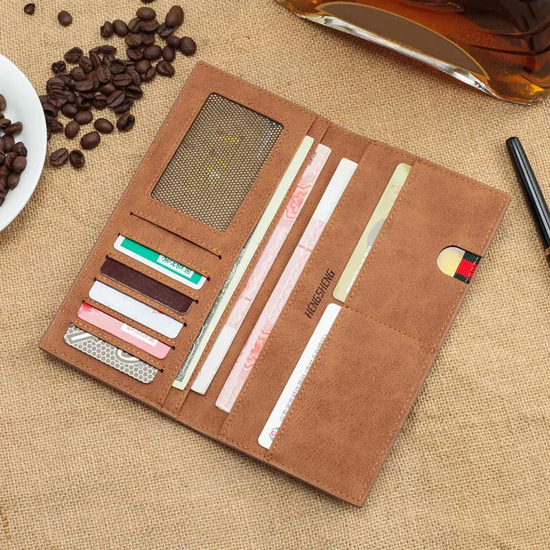 

Men Slim Wallet Long Thin PU Leather Wallet Purse Soft Money Bag Small Pocket Coin Cards Holder MSJ99
