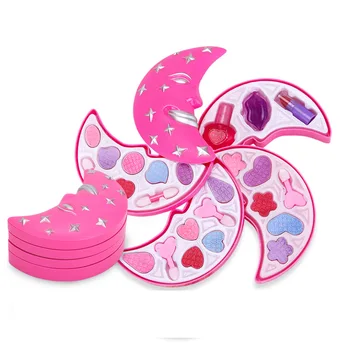 

1 Set Moon Shape Kids Girls Makeup Tool Kit Toy Children Girls Pretend Play Make Up Toys Box Cosmetics Play Sets Toy