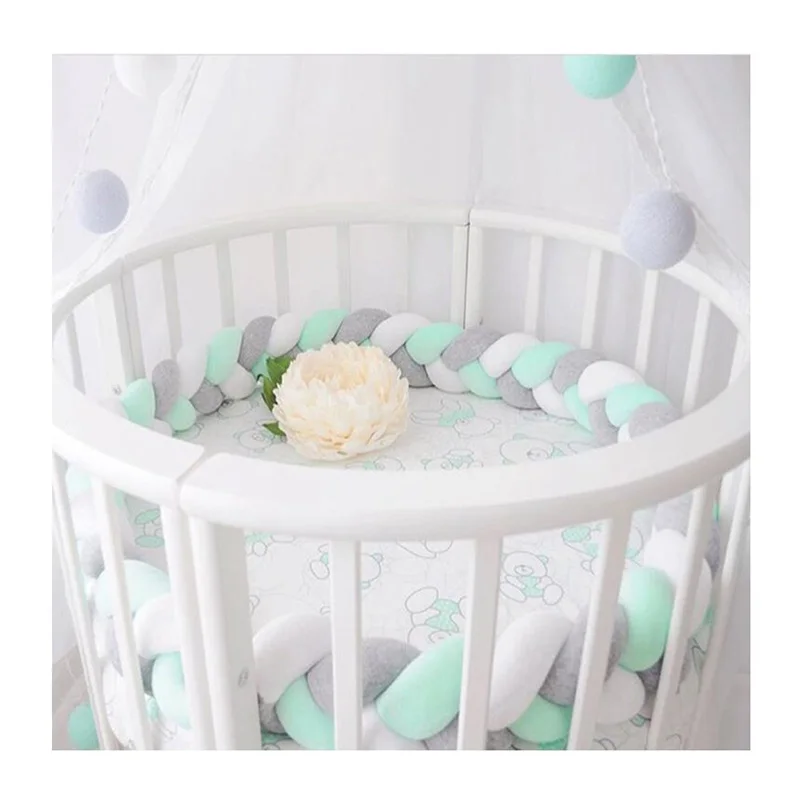Baby Bed Bumper Knot Design Newborn Baby Crib Protector Cot Bumpers Bedding Accessories Infant Room Decor 100CM-300CM