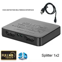 Мини полная HD1080p 1x2 HDMI коммутатора 3D 1 вход 2 выхода Splitter Аудио