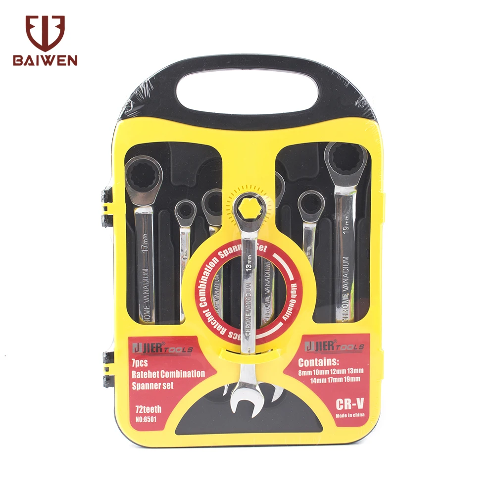 

7pac Carbon Steel Combination Tool Set Wrench Batch Head Ratchet Pawl Socket Spanner Screwdriver Household Car Repair Tool