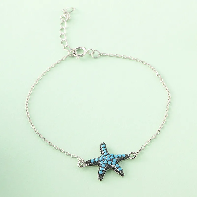 

Aceworks Hot Sale Fashion 925 Silver Bracelet Starfish Women Jewelry for Friend Party Gift Silver Sterling Bracelets BC2406