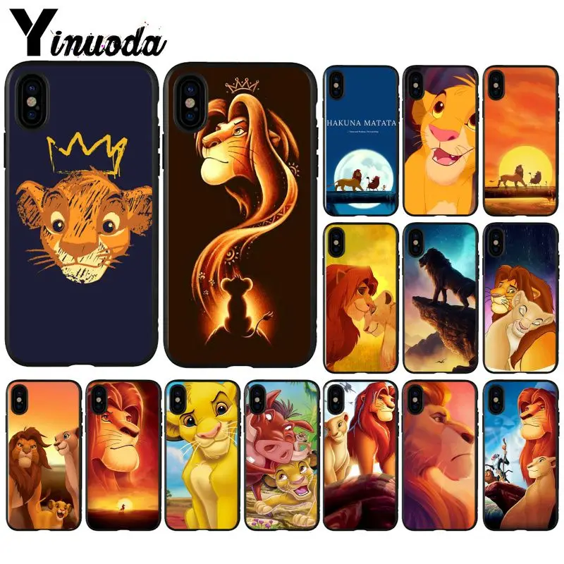 

Yinuoda Cartoon Movie Lion King Black Soft Silicone Phone Case Cover for iPhone 8 7 6 6S Plus 5 5S SE XR X XS MAX Coque Shell