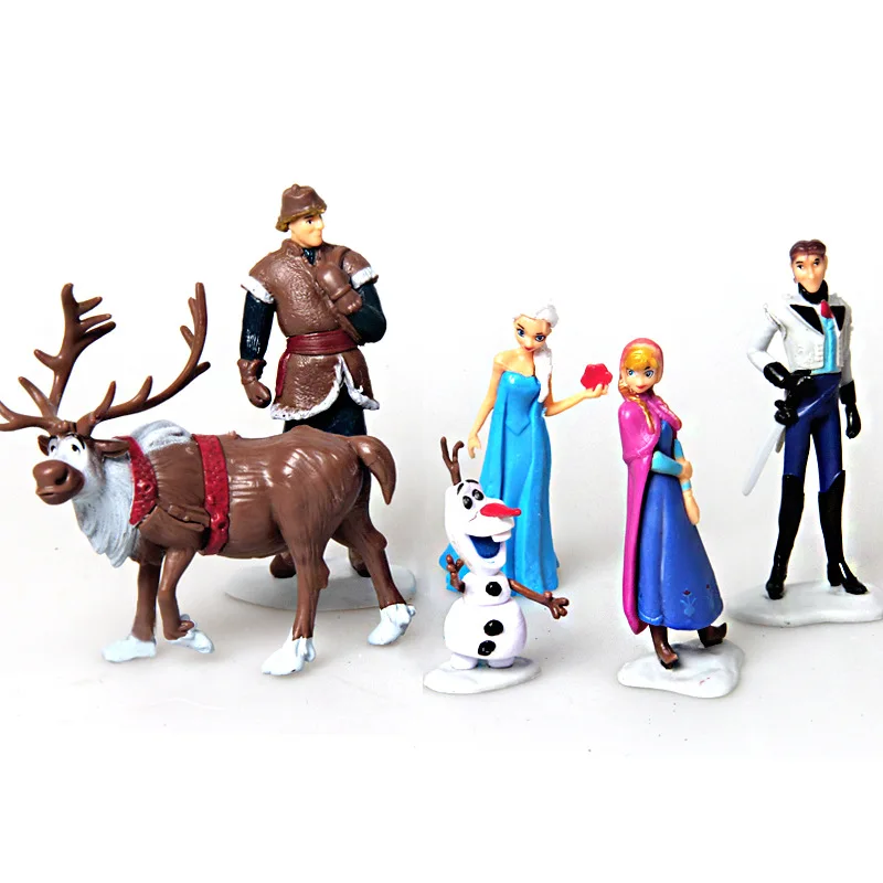 6pcs/Set Disney Toys For Kid Frozen Snow Queen Anna Elsa Figures Kristoff Sven Olaf Pvc Action Figure Toy Play Set Classic Toys