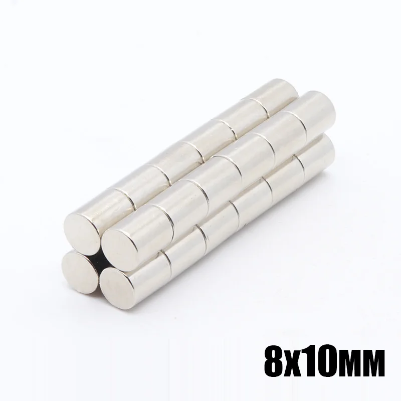 

50Pcs 8x10 mm Mini Small N35 Magnet 8x10 mm Neodymium Magnet Permanent NdFeB Super Strong Powerful Magn 8*10 mm