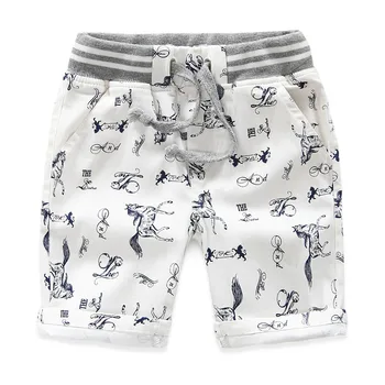 Cartoon Printed Horse Summer Boys Shorts Breathable Linen 100% Cotton Children Shorts For Girls 2-7 Years Kids Clothes 4