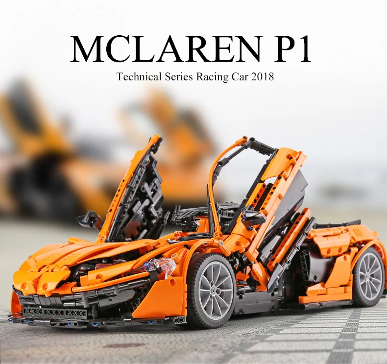 1-8 соотношение Technic серия mlaren P1 Комплект гоночных автомобилей приложение RC модели строительные блоки мощность двигатель функция игрушки Fit 20087