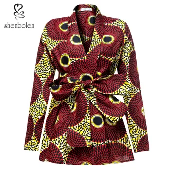 

African clothes for women jacket african Traditional print Long Sleeve Shirt Dashiki Casual Cotton coat african women jacket