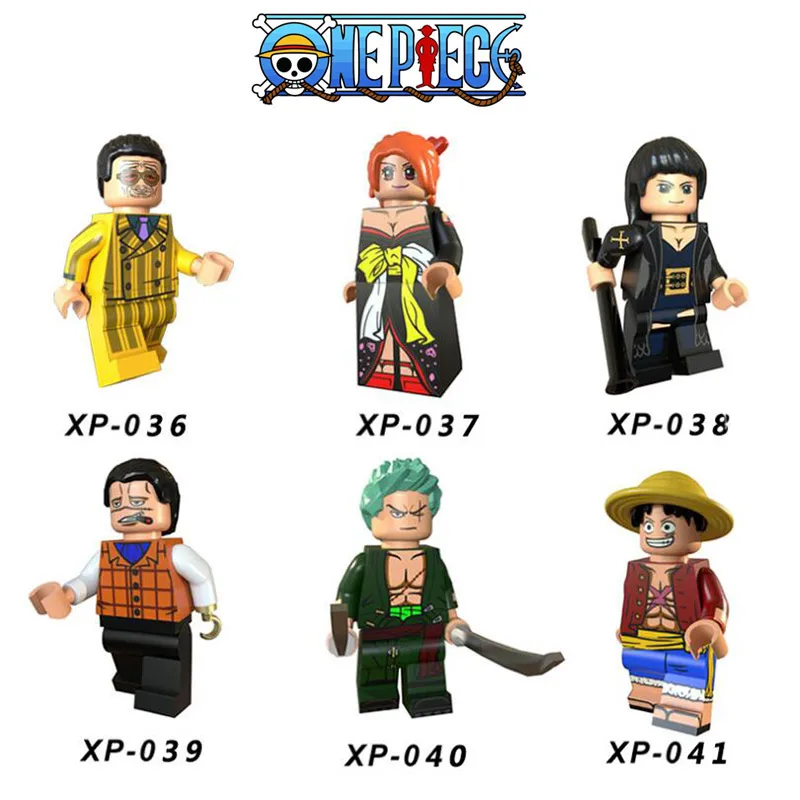 

6pcs One Piece Series Monkey D Luffy/Roronoa Sauron/Robin Minifigured Building Blocks Figure Bricks Compatible With Bela