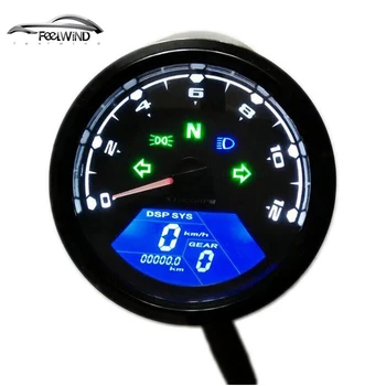 12000 RMP kmh mph Universal LCD Digital Odometer Speedometer Tachometer Gear indicator Motorcycle Scooter Golf Carts