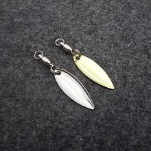 Acessórios DIY Para Colher Iscas Isca de pesca Rãs Reflexivo Folha De Aço Inoxidável Colheres 4 Barulhento Peças Saco(China)