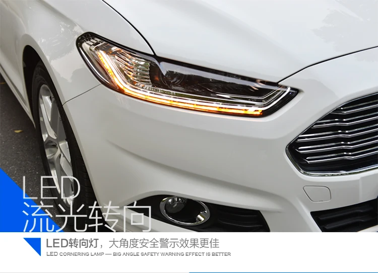 Автомобильный Стайлинг для Ford Mondeo 2013- светодиодный фонарь для нового Fusion Головной фонарь динамический сигнал поворота светодиодный DRL Bi-Xenon HID