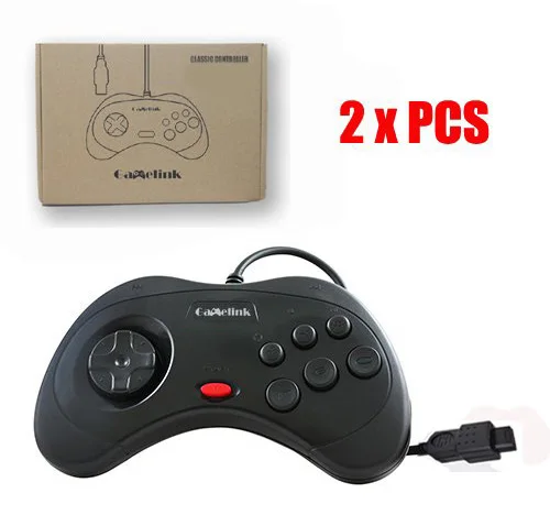 

Ruitroliker 2pcs Retro Classic Controller Gamepad Joysticks for Sega Saturn Console System Black White