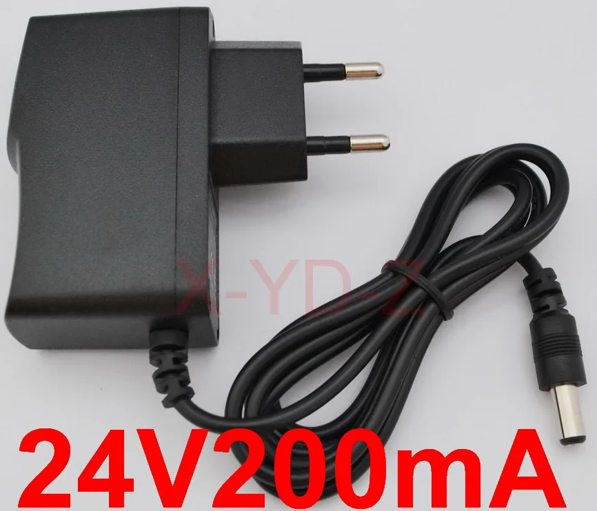 50PCS High quality DC 24V 200mA IC program AC 100V-240V Converter Switching power adapter Supply EU Plug 5.5mm x 2.1-2.5mm | Обустройство