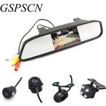 Universal 4.3 Inch TFT LCD Auto Car Truck Rear View Mirror Monitor Parking + LED Light Night Vision Car Rearview Reverse Camera