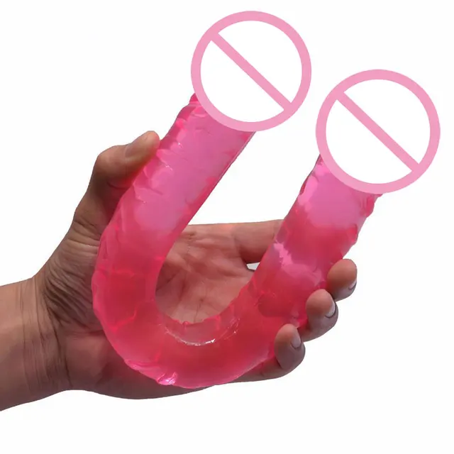 2016 Hot Best Double Dildo Long 350Mm Flexible Soft Jelly -9492