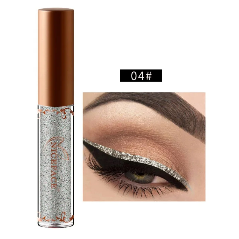 12 Цвет Metallic Eyeliner сделать UpLiner пигментированные Серебряный Блеск Shimmer макияж жидкая подводка Сияющий Косметическая Maqiagem