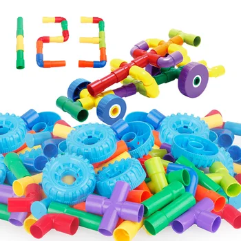 

Colorful Educational Water Pipe Building Blocks Toys For Children DIY Assembling Pipeline Tunnel Block Model Toy For Kids
