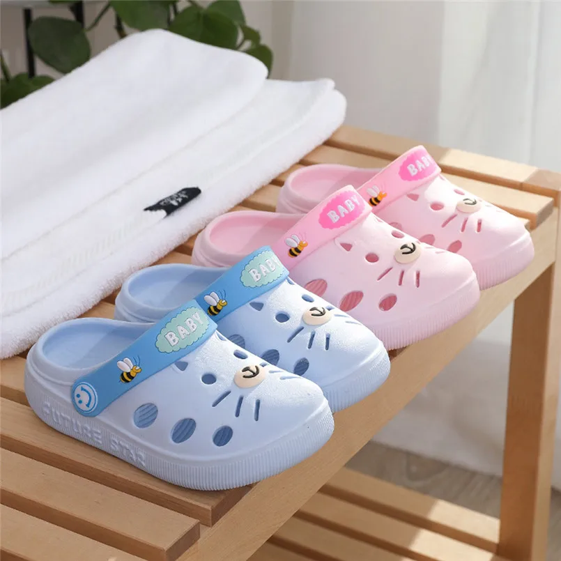 Kids slippers Toddler Infant Baby Kids Girl Boys Home Slippers Cartoon Cat Floor Shoes Sandals pantuflas #4J05 (23)