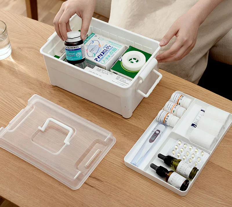 1 шт., многослойная Семейная Аптечка, аптечка, медицинская коробка для хранения, медицинская пластиковая коробка для сбора лекарств, органайзер, коробки