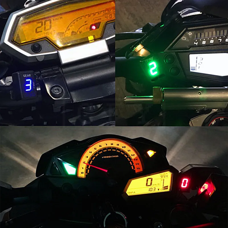 Для Suzuki GSXR600 GSXR750 GSXR1000 GSXR1300 GSX1300R Hayabusa светодиодный Электронный индикатор 1-6 уровня передач Moto speed Digital Meter