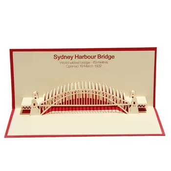 

3D Laser Cut Handmade Carving Paper-cut Sydney Bridge Paper Invitation Greeting Cards PostCard Business Creative Gift Souvenir