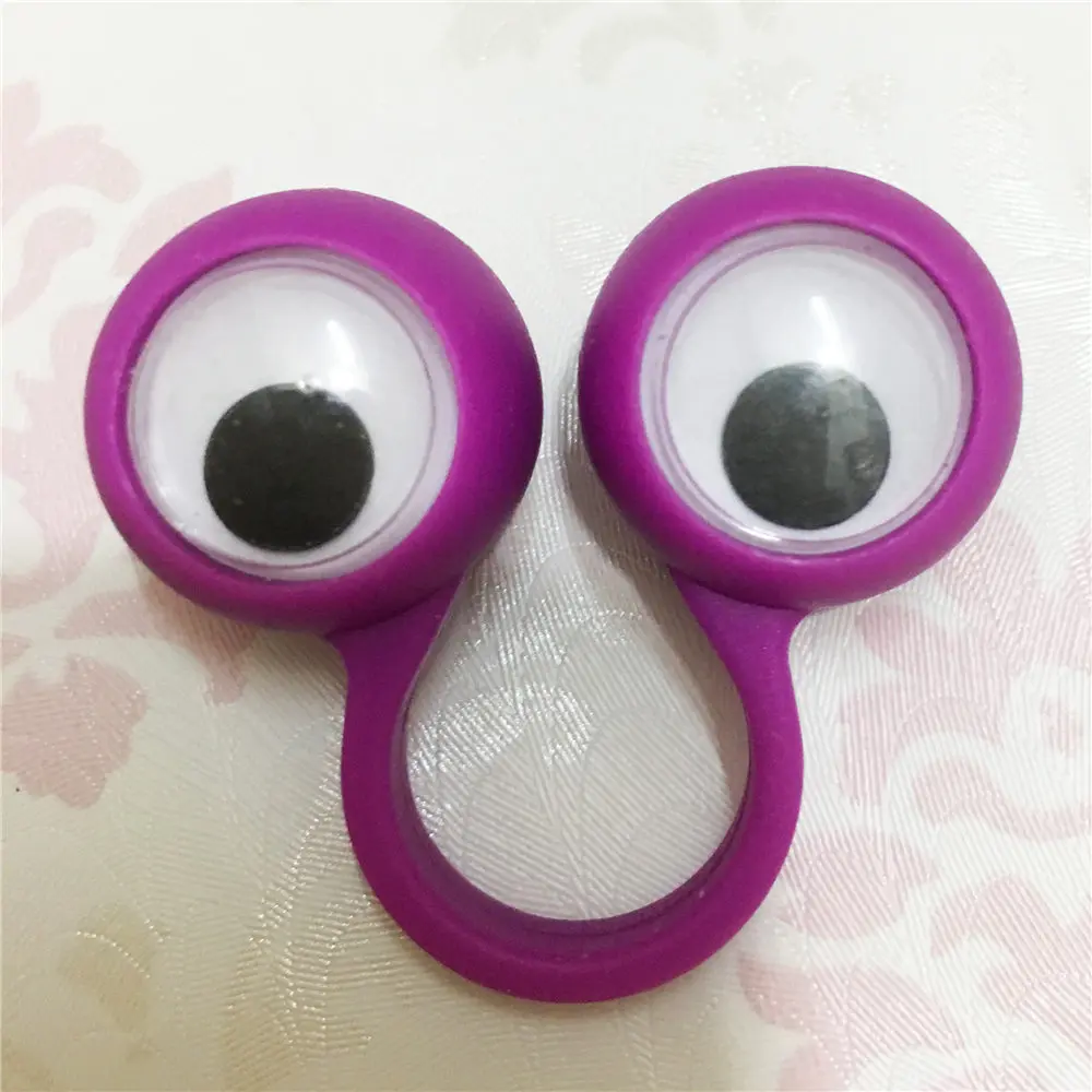 Большой/маленький размер глаз палец марионетки Пластик кольца с бегающие глазки Ассорти Цвета Детские Подарочные игрушки отлично подходит для вечерние пользу наполнители