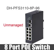 Suporte não gerenciado ieee802.3af do interruptor do ponto de entrada de DH-PFS3110-8P-96 8 portos, ieee802.3at padrão industrial de duas camadas pfs3110-8p-96