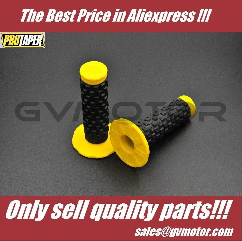 BLACK+YELLOW Pro Taper Grips Dirt Bike Gel Handle Bar Motorcycle 7/8