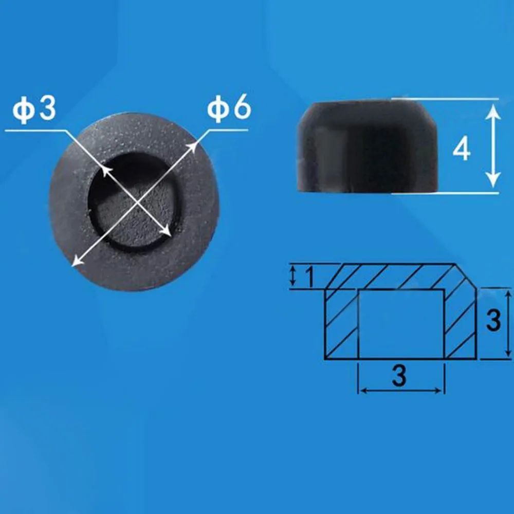 Tactile Button Caps 100pcs Silicone Round Hole 6*6mm Push Button Switch Caps